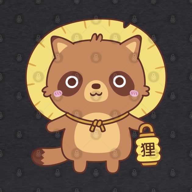 Cute Tanuki Raccoon Dog With Lantern by rustydoodle